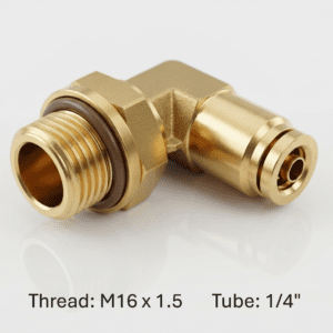 177.13B154M16 - Brass PLC Male Elbow 1/4in X M16x1.5