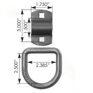 573.M3533DR - D-Ring 1/2in Dia 3.5 x 3.38in