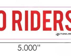 571.D113 - Decal NO RIDERS 1.5in X 5in