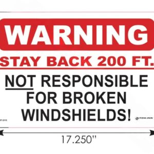 571.D115 - Decal WARNING STAY BACK 11.75 X 17.25in