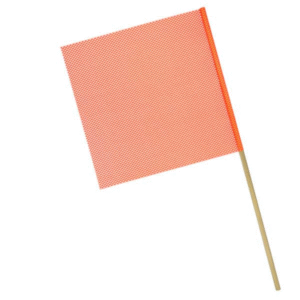571.SF189D - Flag w/Dowel Orange Jersey 18in X 18in
