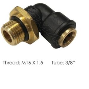 177.12C696M16V - PLC Swivel Male Elbow DOT 3/8in X M16