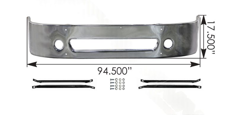 564.46117C - Bumper Chrome 17in Freightliner