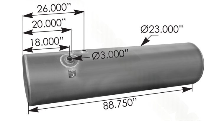 576.46150230DF - Fuel Tank Round Freightliner