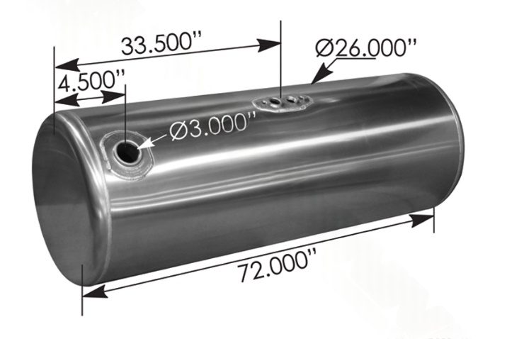 576.75150260PR - Fuel Tank Round Peterbilt