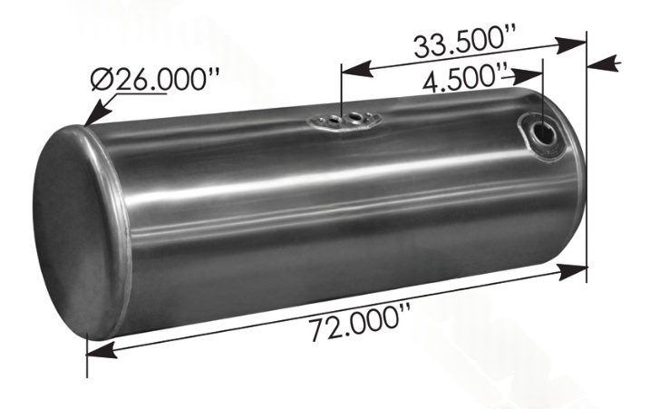 576.75150260DR - Fuel Tank Round Peterbilt