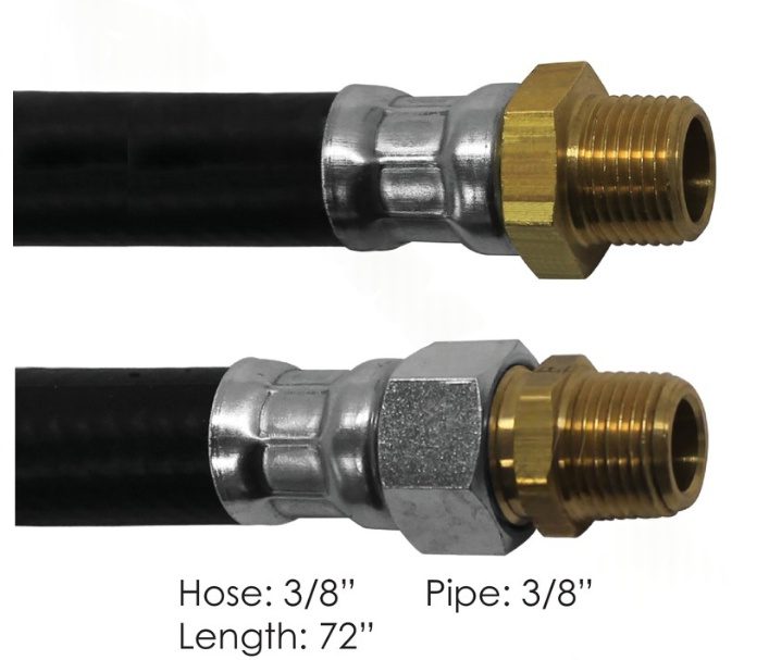177.7272 - Air Hose Assy 3/8in 3/8in Pipe-72in L