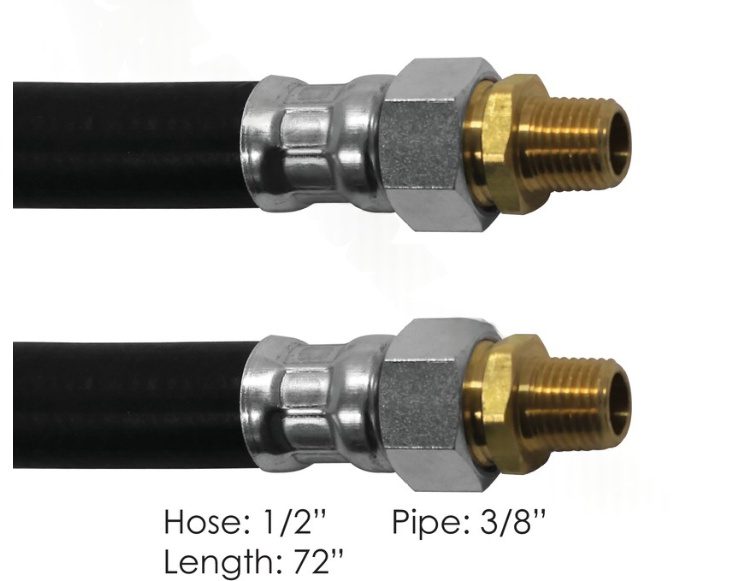 177.73872 - Air Hose Assy 1/2in 3/8in Swivels-72in L