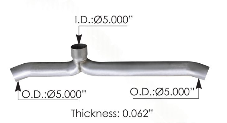 562.U943438A - Exhaust Y-Pipe ALZ Western Star