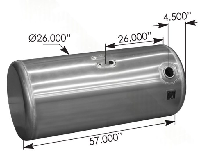 576.75125260DR08 - Fuel Tank Round Peterbilt