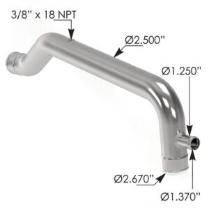 561.59218SS - Lower Radiator Pipe Kenworth 304SS