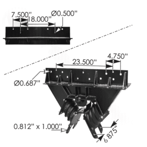 MHS50501 - Saddle Asmbly. HN462 Hendrickson 20.25in