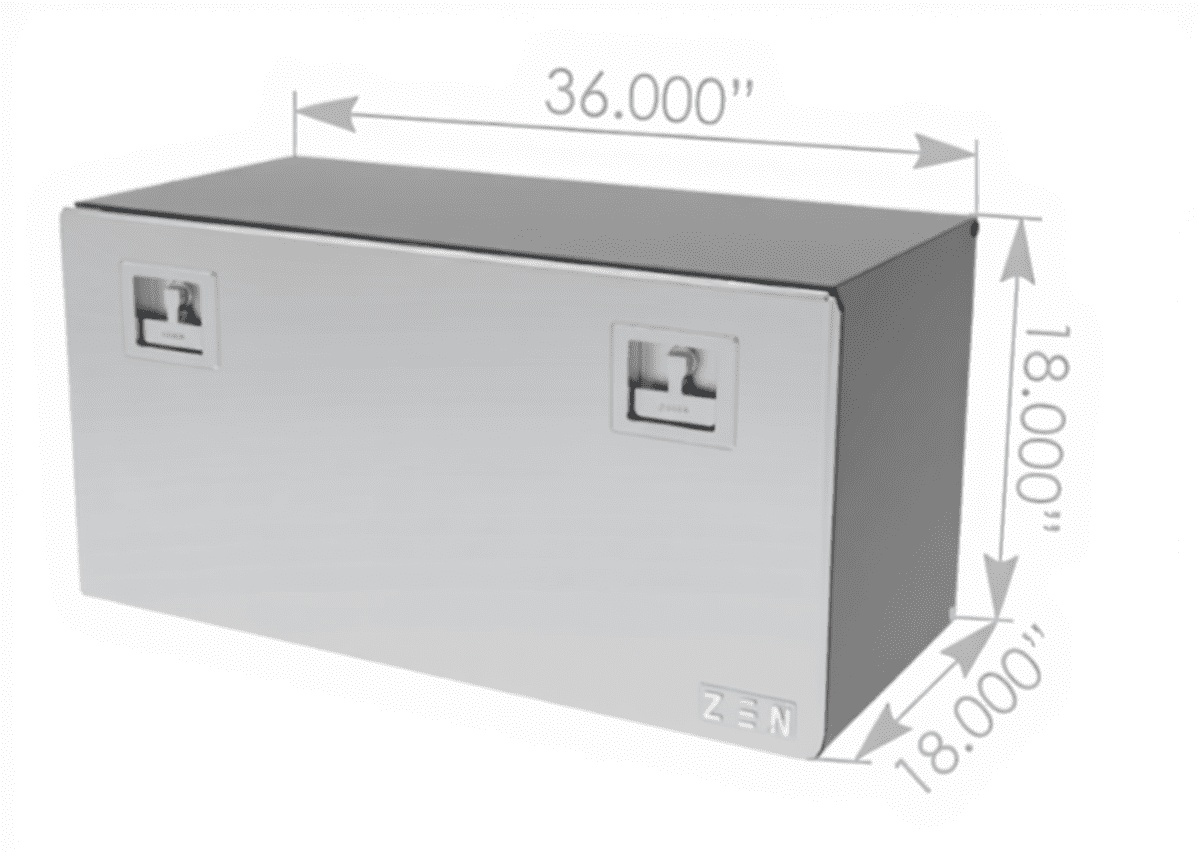 562.TB36BSTSSD - Tool Box 36x18x18 Black Steel w/SS Door