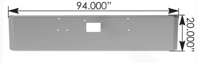 564.75129C - Bumper Chrome Peterbilt 20in 379