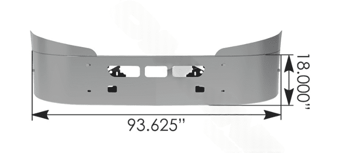 564.VEY-0011-17X - Bumper Chrome IHC LT-Series 18in