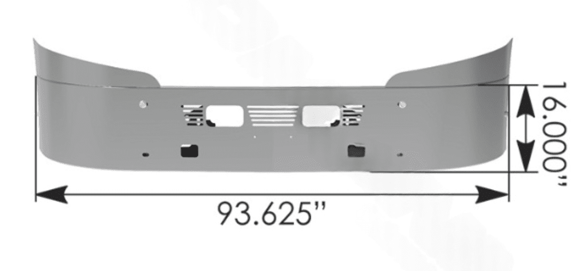 564.VEY-5013-16X - Bumper Chrome 16in IHC LT-Series