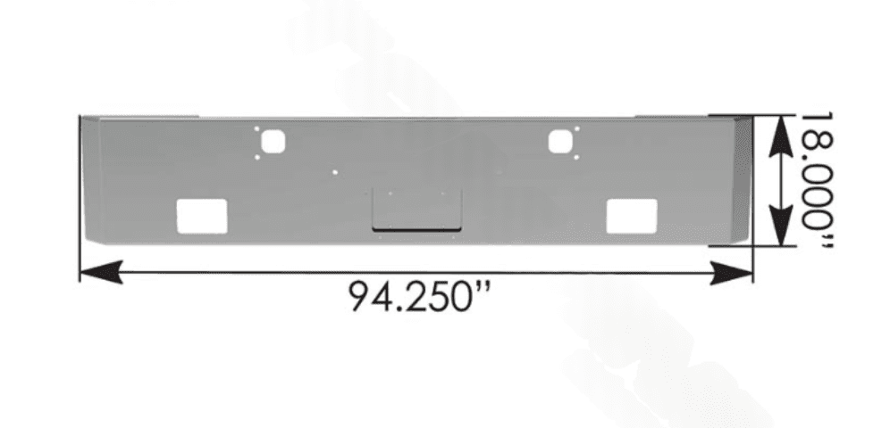 564.VFE-2010-113-FL01 - Bumper Chrome 18in Kenworth W9