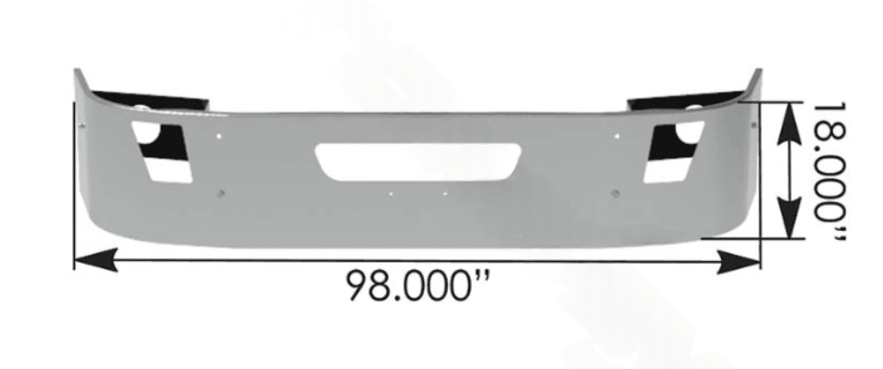 564.VLH-5001-17-L01 - Bumper Chrome Volvo 18in VN-VNL