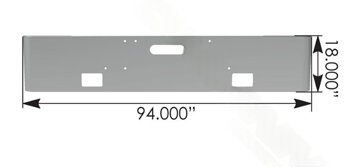 564.46103VC - Bumper Chrm Freightliner 18in Century-Co