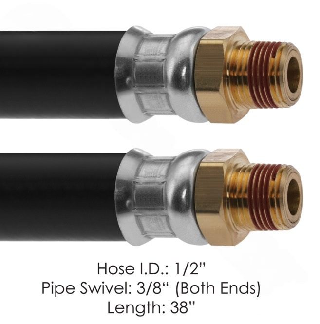 177.73838 - Air Hose Assy 1/2in 3/8in Swivels-38in L