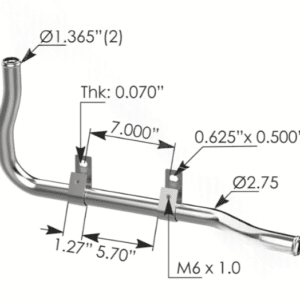 561.59873SS - Coolant Tube Manifold Return Kenworth SS
