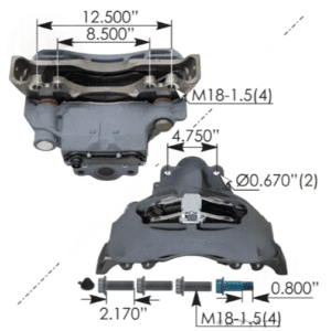 158.108800K - Air Disc Brake Caliper SAF P89 Loaded RH