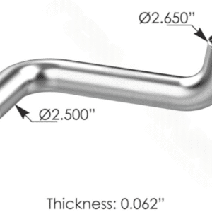 561.59598SS - Upper Radiator Pipe Kenworth 304SS