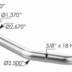 561.59300SS - Lower Radiator Pipe Kenworth 304SS