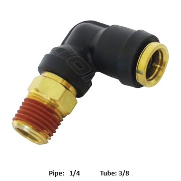 177.12C696B - PLC Swivel Male Elbow DOT 3/8in X 1/4in