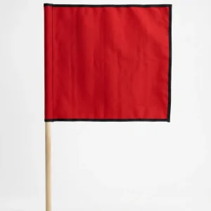 571.SF1801D - Flag w/Dowel Red Cotton 18in X 18in