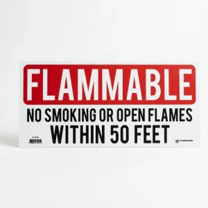 571.D114 - Decal FLAMMABLE NO SMOKING 12in X 27in