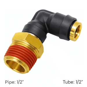 177.12C698D - PLC Swivel Male Elbow DOT 1/2in X 1/2in