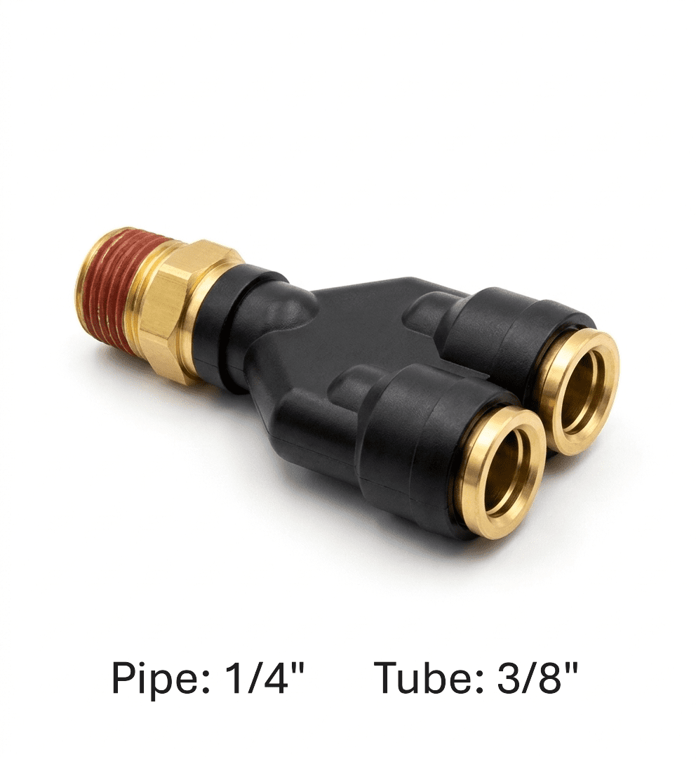 177.12C6164 - PLC Male Branch Y DOT 3/8in X 1/4in