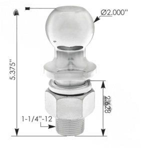 182.211413C - Chrome Hitch Ball 2.00in 10K