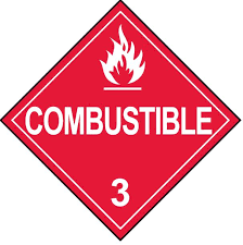 571.D140 - Decal Placard COMBUSTIBLE Gas Class 3