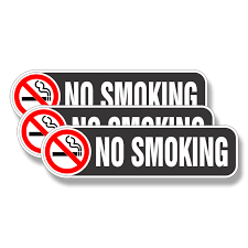 571.D132 - Decal NO SMOKING 1.5in x 6.5in