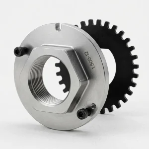 SKF SN150CWFFG-45 spindle nut and washer assembly for commercial steer axles, SKF SN150CWFFG-45, SN150CWFFG-45, SN150CWFF, SN105CWFF, 209.SKFSN150CWFF, 209SKFSN150CWFF, SKF SN150CWFF, Automann 209.SKFSN150CWFF, SKF, Steer Axle, Commercial Steer Axle, 12K Front Axle, International, IHC, Meritor, Meritor D10, X-115, T1100, TKF, Spindle Nut, Spindle Nut Assembly, Locking Wheel Nut, Unitized Spindle Nut, Axle Nut, 1.500-12 Thread, 1-1/2-12 Thread, Wheel End Hardware